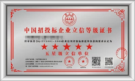 中国招投标企业立信等级证书